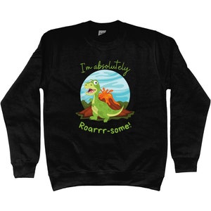 Kids Dinosaur Sweatshirt I'm Absolutely Roarrr-some Boys Girls Dinosaur Sweater, T Rex Dino Sweatshirt for Kids, Dinosaur Shirts for Boys image 5