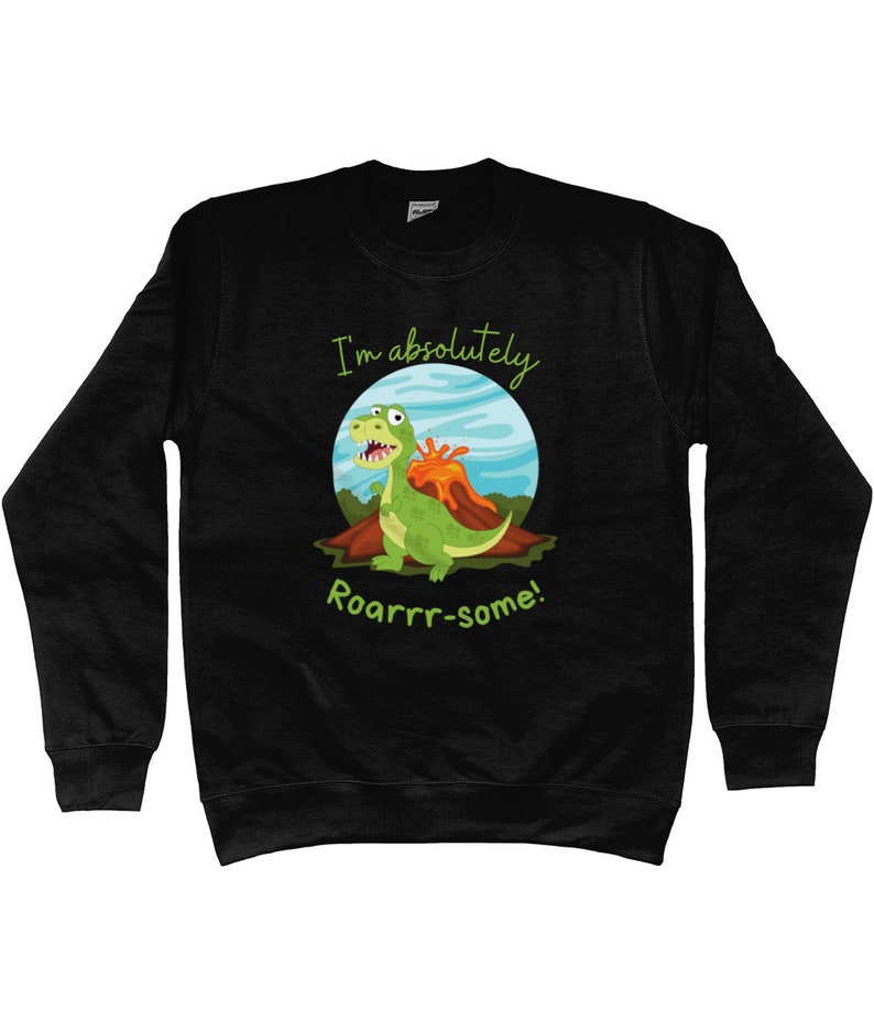 Kids Dinosaur Sweatshirt I'm Absolutely Roarrr-some Boys Girls Dinosaur Sweater, T Rex Dino Sweatshirt for Kids, Dinosaur Shirts for Boys image 5