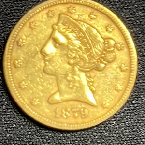 1879 5 Dollar Gold Coin