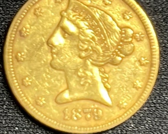 1879 5 Dollar Gold Coin