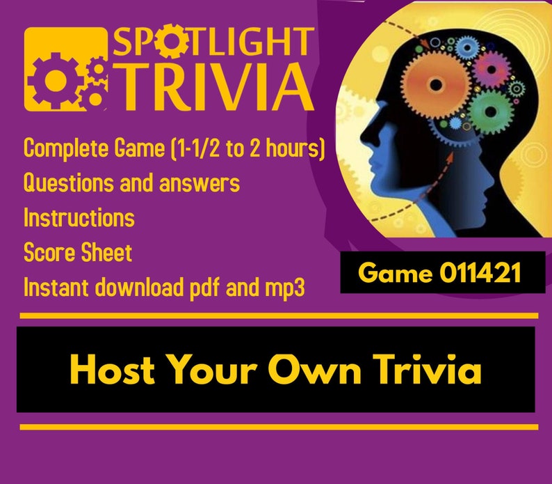 Trivia Set Ups Host Your Own Trivia Pack 011421 - Etsy