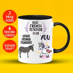 French Teacher Gift, French Teacher Mug, French Teacher Appreciation, French Teacher Coffee Mug Birthday Gift Christmas gift,