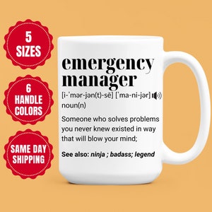 Emergency Manager Gift, Emergency Manager Mug, Gift for Emergency Manager  Birthday Men Women