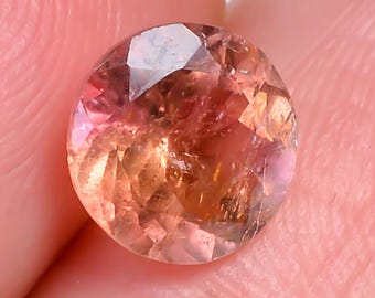 Natural Orange Pink Tourmaline Gemstone:1.5 Ct  Faceted Oval 6x6x4 mm