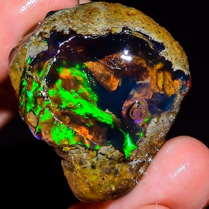 54 Ct, 100% Natural Ethiopian Opal Raw, 30x26x16 mm Opal Rough Stone, Crystal Opal Rough, Fire Opal Rough, Big Opal Raw For Jewelry Making