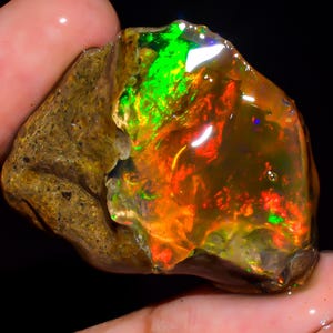 61.5 Ct, 100% Natural Ethiopian Opal Raw, 35x27x15 mm Opal Rough Stone, Crystal Opal Rough, Fire Opal Rough, Big Opal Raw For Jewelry Making