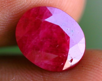 Natural No Heat Oval Faceted Ruby, 4.70 Carat, Ruby Gemstone, Rare Red Color Gemstone 11x9x5.5 mm