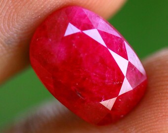 100% Natural Ruby | Natural Red Oval Cut Ruby Gemstone 8 Ct  Loose Faceted Ruby for Ring or Pendant 13x9.5x6 mm