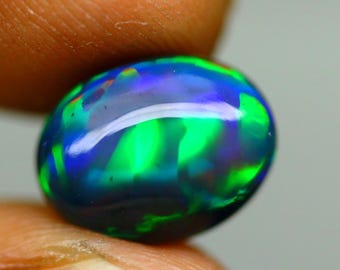 2.05 Cts Natural Ethiopian Fire Opal Cabochon: Oval Gemstone, October Birthstone 10.5x8x4 mm