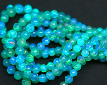 Natural Ethiopian Opal Plain Round Beads, Flashy Fire Opal Beads Strands, Loose Round Ball Beads for Jewelry , Ethiopian Opal 3.5-5.5 mm