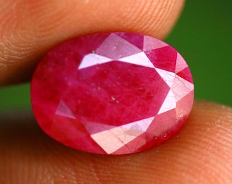 6 Cts Quality Stone Natural Ruby Oval Faceted Gemstone For Jewelry Making 13x9.5x5.5 mm
