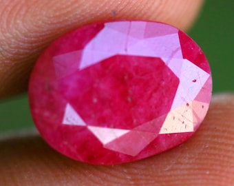 Natural Unheated Ruby, Certified Oval Faceted Red Ruby, 6.35 Ct  Loose Ruby Gemstone, Pigeon Blood Red Ruby for Jewelry Making 12.5x9.5x6 mm