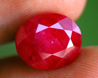 Natural Ruby Faceted 6.75 Ct Cut Stone Genuine Ruby Jewelry Gem Supply 12x10x6.5 mm
