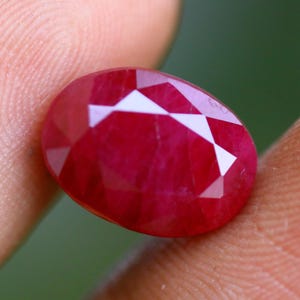 Natural Ruby Gemstone 8.45 Ct Oval Faceted Red Manikya | Loose Ruby for Ring or Pendant | July Birthstone | Healing Crystal 13x9x7 mm