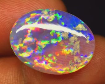 8,45 Karat Natürlicher äthiopischer Opal- Opal - Welo Feueropal - Oktober Geburtsstein - Opalstein-Opal Cabochon -Loose Opal 20.2x15x4.8 mm
