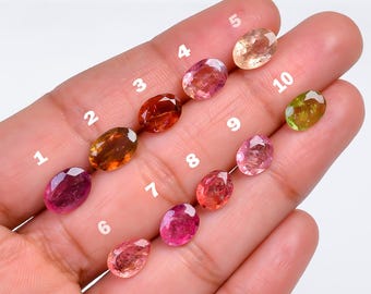 1 to 2.5 ct Multi-Color Faceted Tourmaline Loose Gemstones Lot, Mix Shape & Size, 8x6x2 mm to 10x7x4 mm