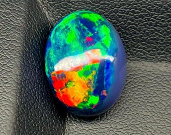 ハニカムブラックエチオピアオパールカボション、ルースブラック