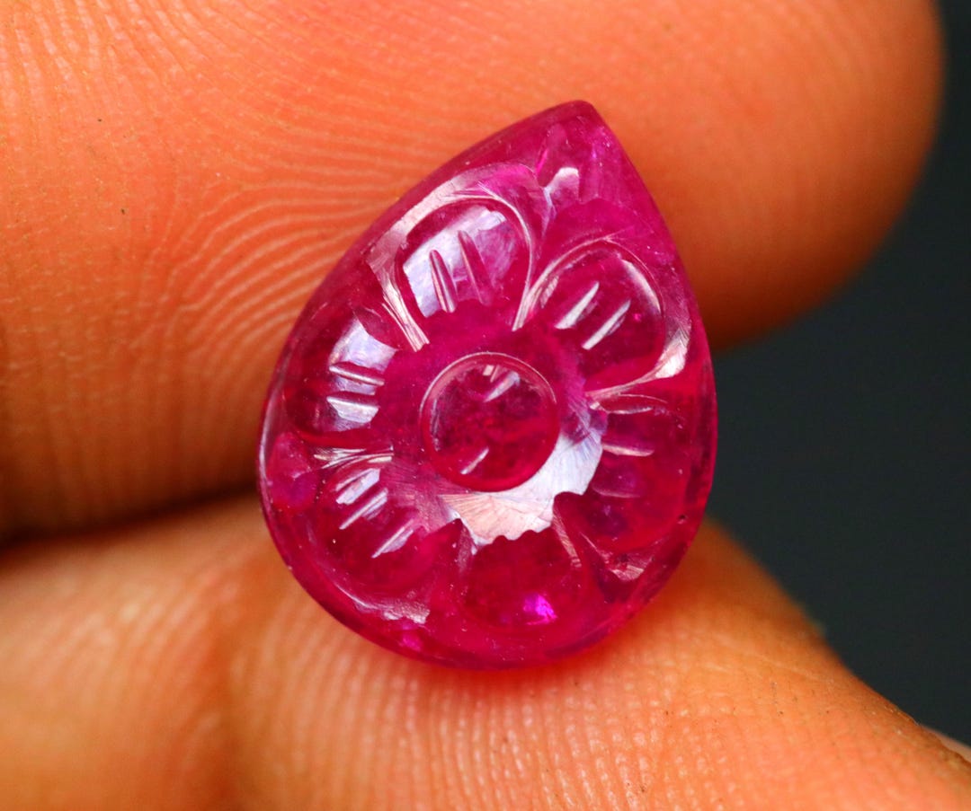 4.50 Ct Ruby Carving - Natural Ruby Stone - Carving Cabochon - Jewelry ...