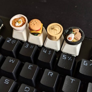 Cute Custom Food Keycap Mechanical Artisan Gifts Keyboard Decor | Handmade Burger Ramen Dim Sum Migoreng Noodles