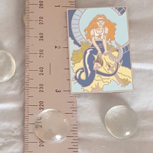 Warrior Mermaid II, enamel pin, based on original watercolor painting, Warrior Mermaid. image 4