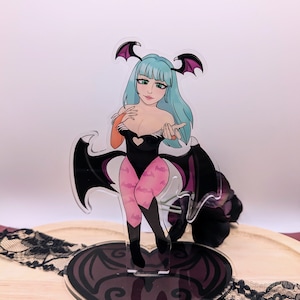 Teal Hair video game succubus acrylic standee