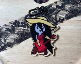 Vampire rocker doodle acrylic keychain