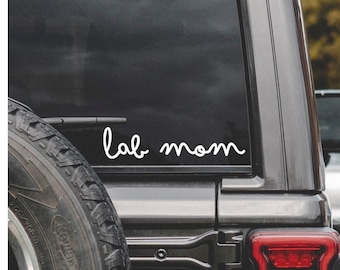Lab Mom Car Decal, Labrador Retriever Mom Gift, MacBook Dog Decal, Luggage Decal, Tumbler Decal, Dog Water Bottle Decal, Glossy Vinyl
