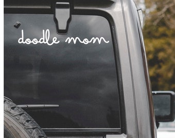 Doodle Mom Car Decal, MacBook Doodle Dog Decal, Dog Luggage Decal, Decals for Tumblers, Dog Water Bottle Decal, Glossy Vinyl