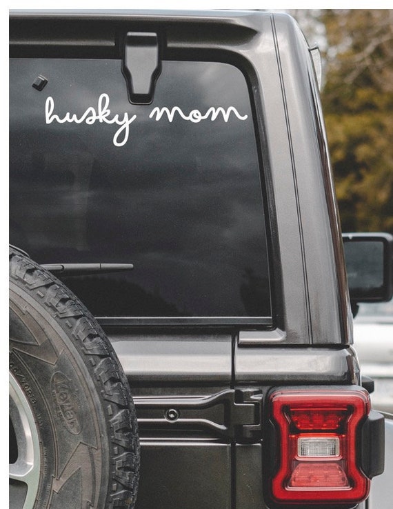 Husky Mom Decal, Siberian Husky Mom Gift, MacBook Dog Decal, Dog Luggage Decal, Tumbler Decal, Dog Water Bottle Decal, Glossy Vinyl