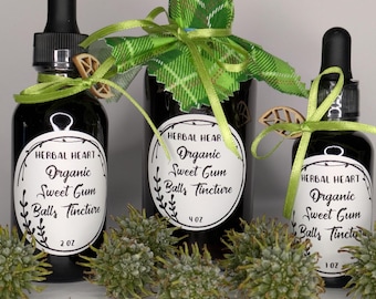 Organic Sweet Gum Ball Tincture | Herbal Extract for Immune & Respiratory Support | Natural Wellness Remedy