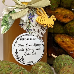 Pine Cone Syrup With Honey and Olive Oil 100 ML |  Natural Herbal Syrup | Wellness Tonic | Traditional Forrest Remedy