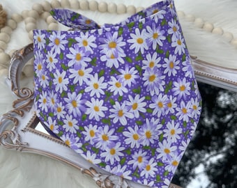 Spring floral bandana• dog bandana• flower bandana • purple flowers • dog neckwear • summer bandana