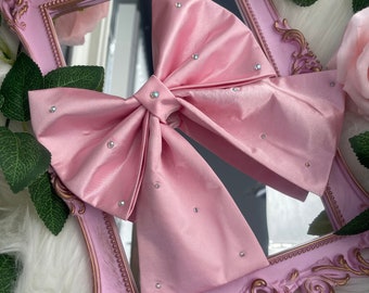 Pink dog collar bow• Valentine’s Day bow