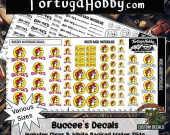Bucee's Water-Slide Decals: 1/24, 1/18 & 1/64 Scale Models
