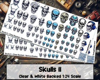 Skulls and Monsters II - Waterslide Model Car & Craft Decals