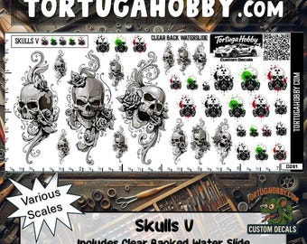 Skulls and Monsters V - Waterslide Model Car & Craft Decals