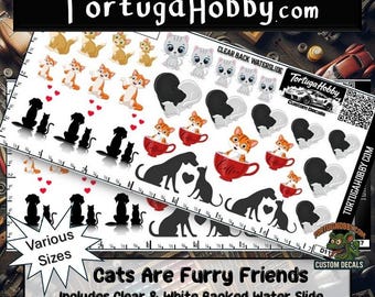 Cat Decals: Waterslide Model Car & Craft Decals