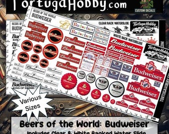 Budweiser Waterslide Decals - Customize Your Next Model or Derby Car