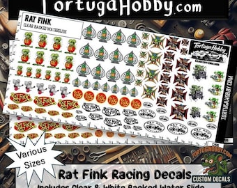 Rat Fink Water Slide Decals - Models, Derby Cars and other Movie Projects