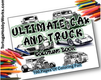 Livro de colorir de carros e caminhões: mais de 100 páginas, para colorir para adultos (padrão em PDF)