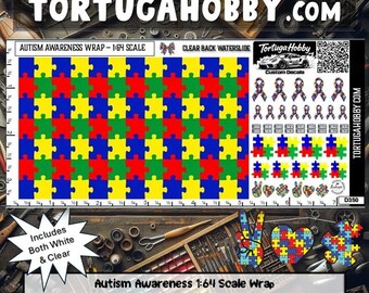 Autism Awareness 1:64 Scale Waterslide - Personalize Your Diorama or Model