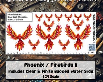 Phoenix/Firebird II - Stickers or Decals - Personalize Your Diorama, Car, Truck or Any Project