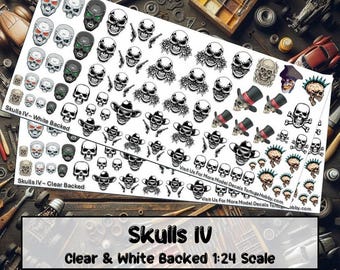 Skulls and Monsters IV - Waterslide Model Car & Craft Decals