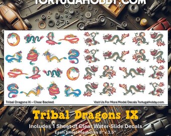 Tribal Dragons IX - Personalize Your Diorama, Car, Truck, Derby Car or Any Project