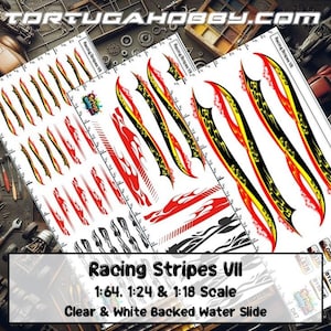 Racing Stripes VII: 1/24 Scale Model Car Waterslide Decals