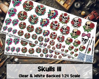 Skulls and Monsters III - Waterslide Model Car & Craft Decals