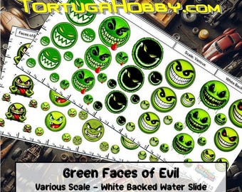 Ugly Ogre Smiley Face Decals: Waterslide Model Car & Craft Decals