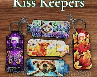 Kiss Keeper(TM) // Keychain // Lipstick & Lipbalm Holder // Beauty Aid // Travel // On-the-go // Convenience // Mom Gift // Animal-Themed