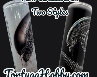 Xenomorph Tumbler: Sci-Fi Stainless Steel Skinny Tumbler w/ Free Xeno Keychain