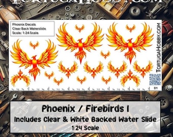 Phoenix/Firebird I - Stickers or Decals - Personalize Your Diorama, Car, Truck or Any Project